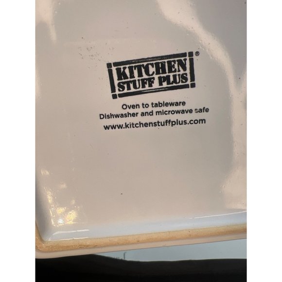 Kitchen Stuff Plus Square White Caserole s/Gold Trim Oven to Table Ware - Picture 6 of 6